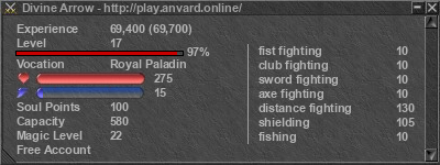 Signature for player Divine Arrow