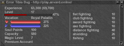 Signature for player Error Tibia Bug