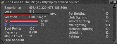 Signature for player The Lord Of The Rings