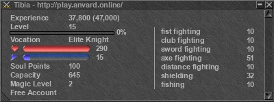 Signature for player Tibia